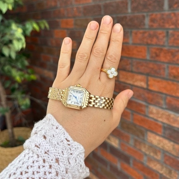 Panthere Classic Rectangle Stainless Steel Gold Watch - Picture 8 of 11